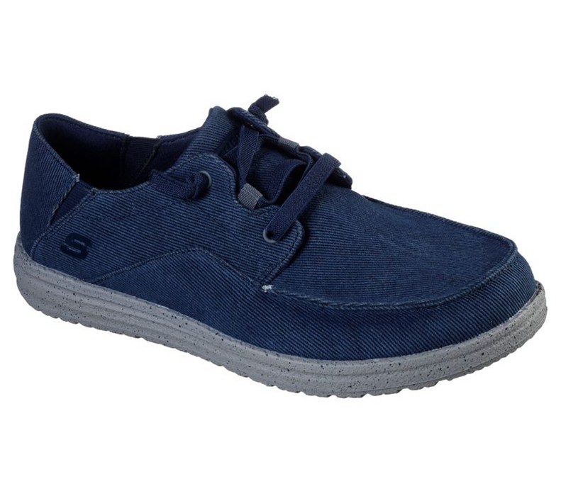 Skechers Herr Marinblå/Grå Slip On - Melson - Volgo - Sverige (DXJSA-0716)